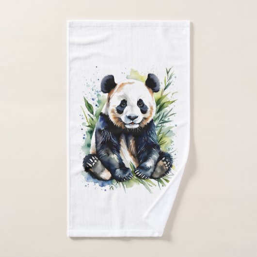 Belle aquarelle Panda Bear (Serviette à main)