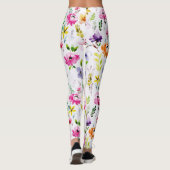 Belle aquarelle Pastel Leggings floraux (Dos)