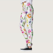 Belle aquarelle Pastel Leggings floraux (Gauche)