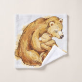 Belle aquarelle personnalisée Ours (Gant de toilette)