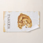 Belle aquarelle personnalisée Ours (Serviette à main)