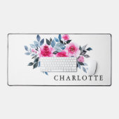 Belle Aquarelle Rose Floral Avec Nom (Clavier et souris)