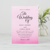 belle aquarelle rose invitations mariage (Debout devant)
