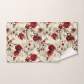 Belle aquarelle Rouge Apple Blossom (Serviette à main)