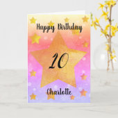 Belle aquarelle Stars 10e carte d'anniversaire (Fleur jaune)