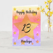 Belle aquarelle Stars 13e carte d'anniversaire (Fleur jaune)