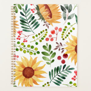 Belle aquarelle tournesols et baies 