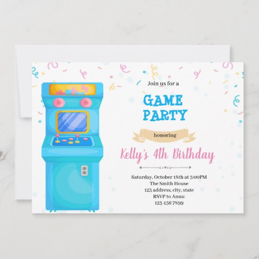 Belle arcade party Invitation (Devant)