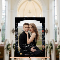 Belle Art Noir Calligraphie Florale Bienvenue