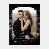 Belle Art Noir Calligraphie Florale Bienvenue (Recto)