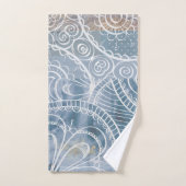 Belle artsy industriel bleu brun faux cuivre (Serviette à main)