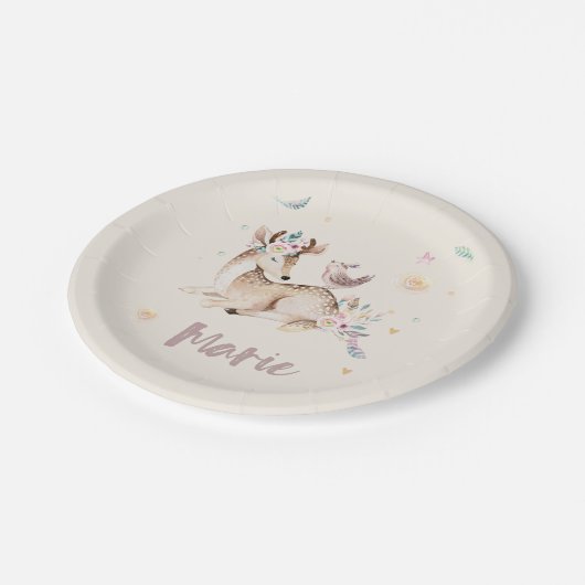 Belle assiette de pape avec des animaux de forêt (Angle)