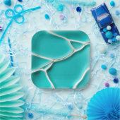 Belle Assiette en Papier Turquoise (Fête)