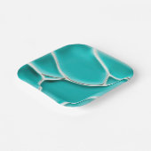 Belle Assiette en Papier Turquoise (Angulaire)