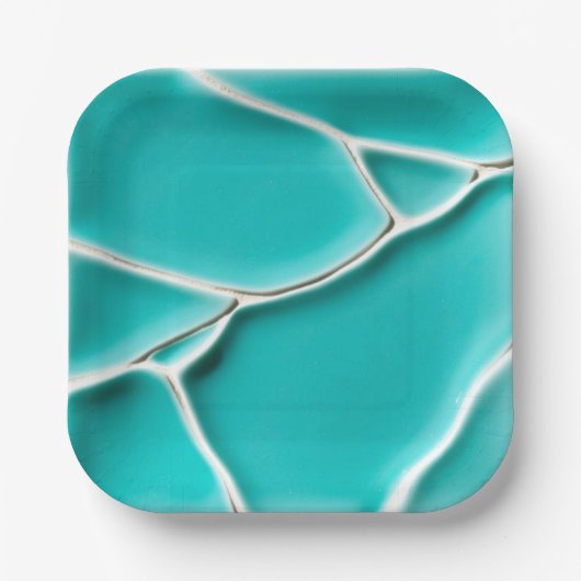 Belle Assiette en Papier Turquoise (Recto)