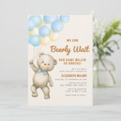 belle attente bearly baby shower invitation (Debout devant)