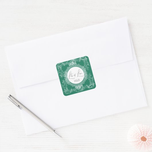 Belle Autocollant Amour Vert (Enveloppe)