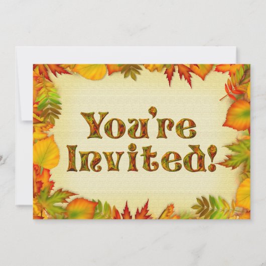 Belle automne/automne Anniversaire Invitation de f (Devant)