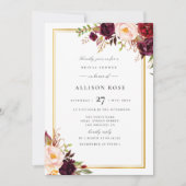 belle automne burgundy invitation de douche de nup (Devant)