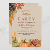 Belle automne Invitation d'anniversaire (Devant / Derrière)