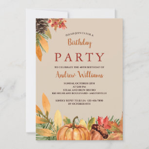 Belle automne Invitation d'anniversaire