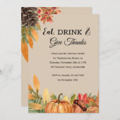 Belle automne Thanksgiving Invitation (Devant / Derrière)