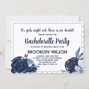 Belle Bachelorette Bleue Invitations