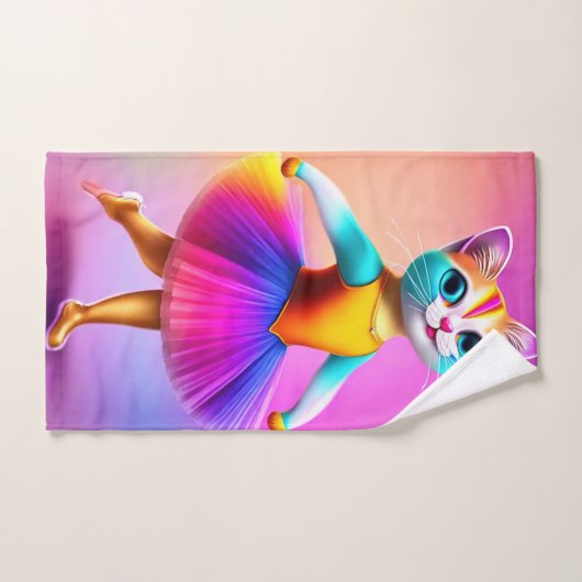 Belle ballerine de chat (Serviette à main)