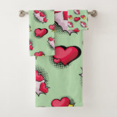 Belle bande dessinée style de coeur rouge et noir  (En situation)