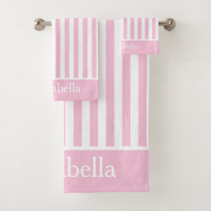 Belle bande rose et blanche verticale Personnalisé