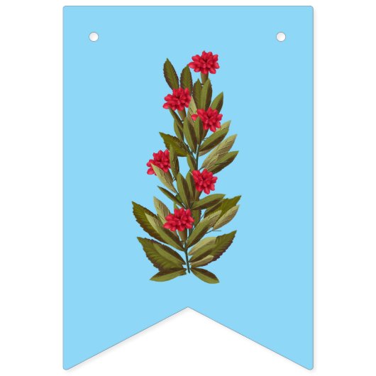 Belle bannière florale sur fond bleu (Deuxième drapeau)