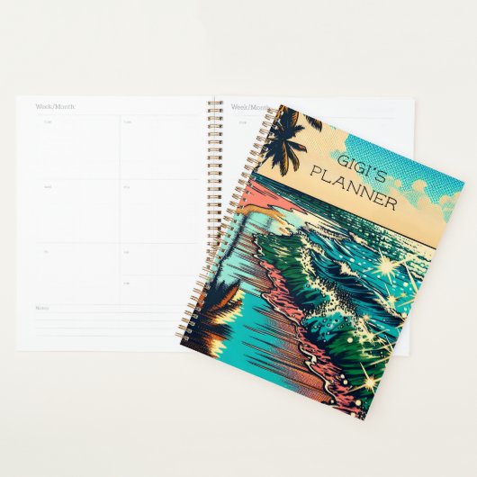 Belle BD Pop Art Style Plage Scène (Devant avec enveloppe)