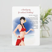 Belle Beach Girl Invitation (Debout devant)