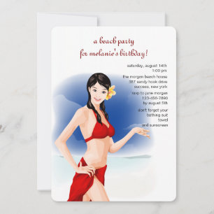 Belle Beach Girl Invitation