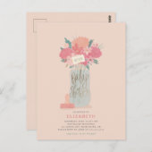 Belle Bébé Bouteille & fleurs invitation douche (Devant / Derrière)