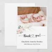 Belle Bébé Carte de remerciements personnalisée (Devant / Derrière)