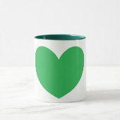 Belle Big Green Heart Design Café Mug (Centre)