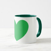 Belle Big Green Heart Design Café Mug (Devant droit)