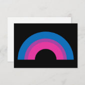 Belle Bisexual Pride Rainbow Flag Carte noire (Devant / Derrière)