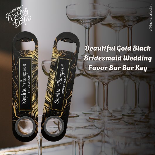 Belle Black Gold Bridesmaid Wedding Favor Bar