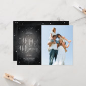 Belle Black Vintage Stars Halloween Carte photo (Devant/Arrière en situation)