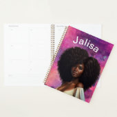 Belle Black Woman Couverture personnalisable Noteb (Devant avec enveloppe)