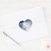 Belle blanche Unicorn Coeur Sticker (Enveloppe)