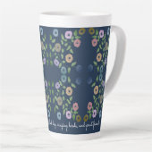 Belle Bleue Flowé Grande Mug Latte (Angle droit)