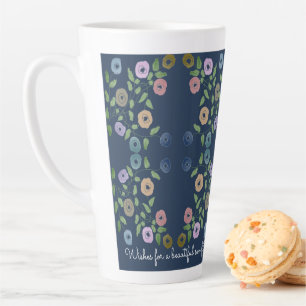 Belle Bleue Flowé Grande Mug Latte