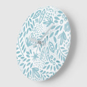 Belle Blue Floral Waterverf Wall Clock Grote Klok (Hoek)
