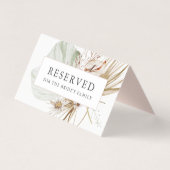 Belle Boho Botanical Mariage Réservé Carte (Back)