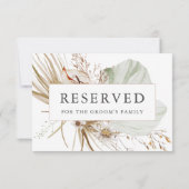 Belle Boho Botanical Mariage Réservé Carte (Dos)