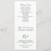 Belle botanique verdure Programmes de mariage (Dos)