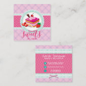 Belle boulangerie Cake Carte de visite rose (Devant / Derrière)